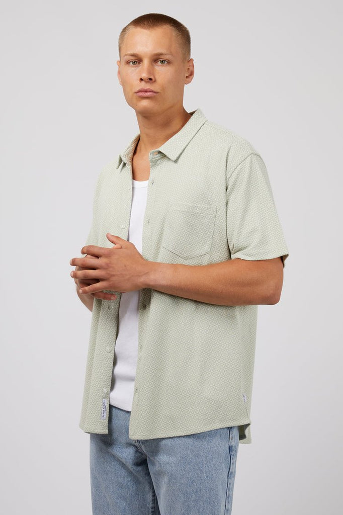 Textured S/S Shirt| Sage