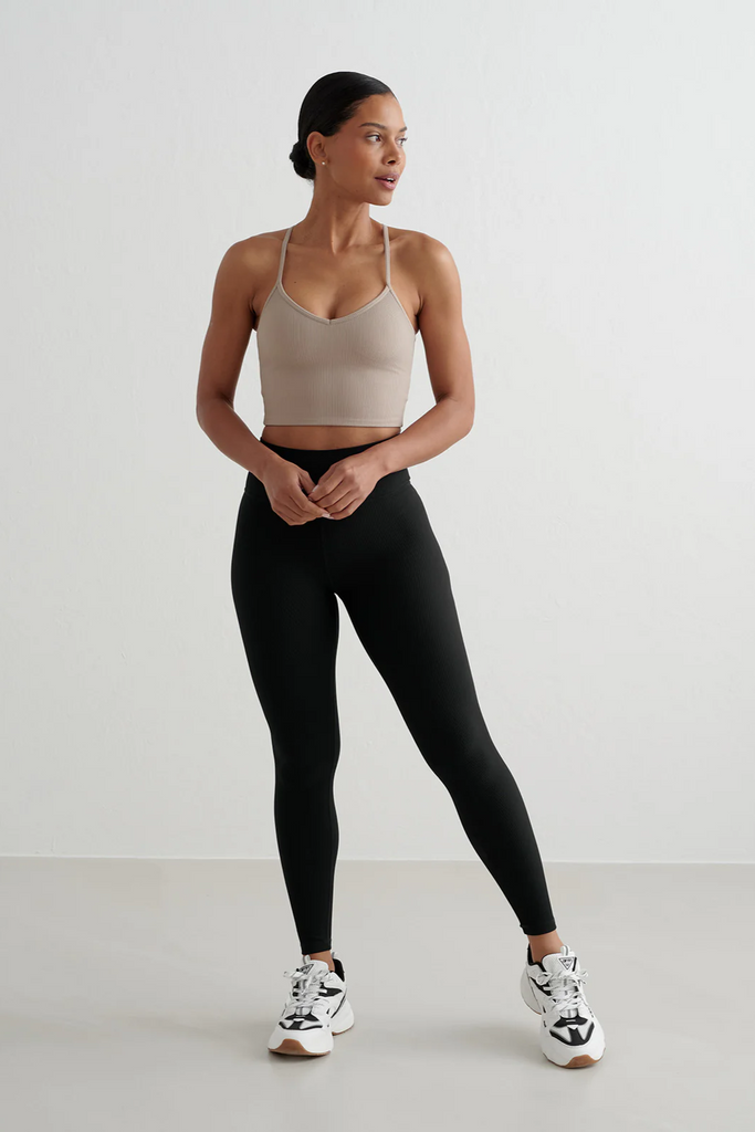 Ribbed Performance Bralette | Dark Clay