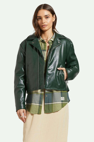 The Moto Vegan Leather Jacket | Pine Needle