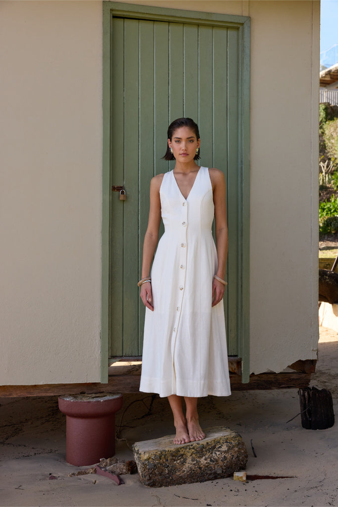 Haze Midi Dress | White