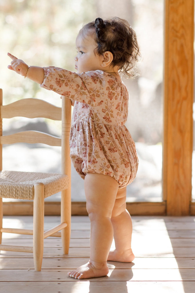 LS Bubble Romper | French Garden Blush