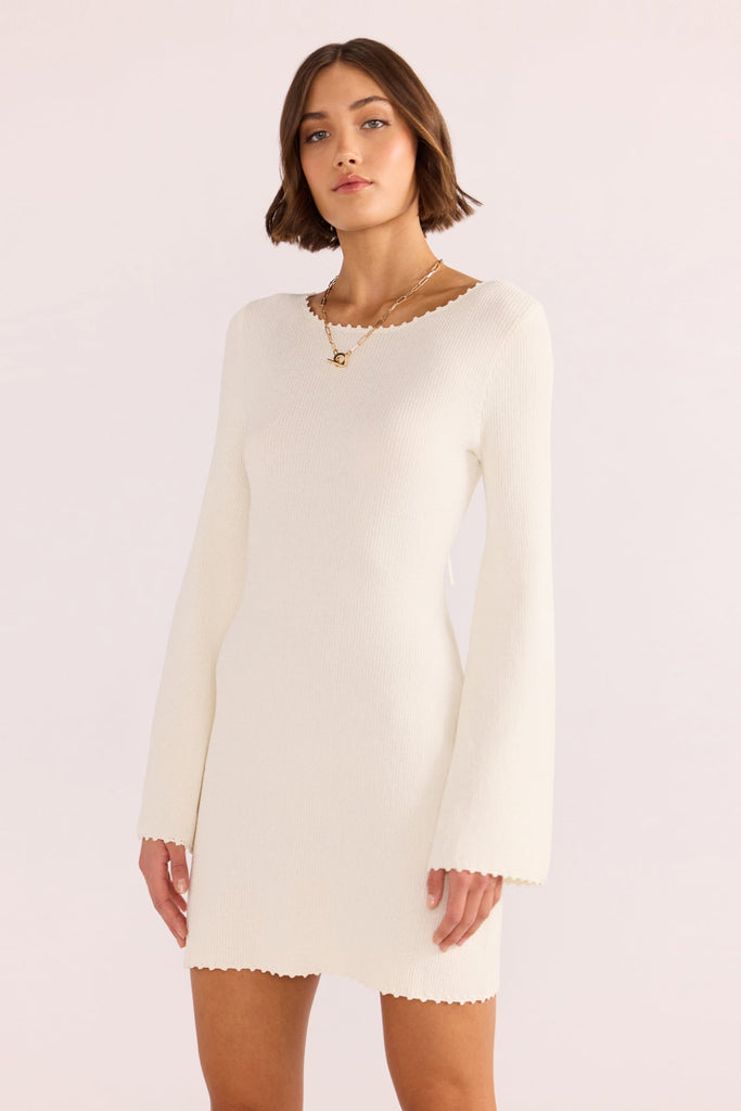 Isla Boucle Knit Mini Dress | Ivory