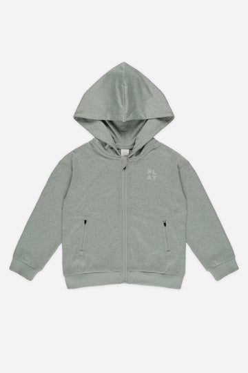 Zip-Up Tech Hoodie Hathered Eucalyptus
