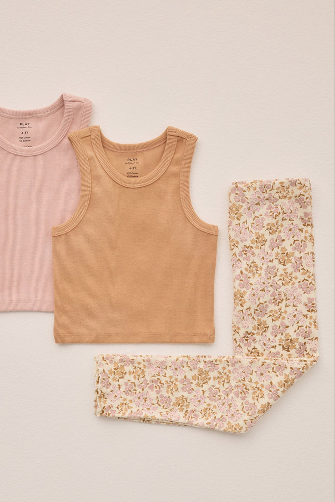 Ribbed Legging Set || Wildflower, Grapefruit