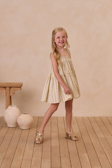 Cicily Dress Palm Stripe