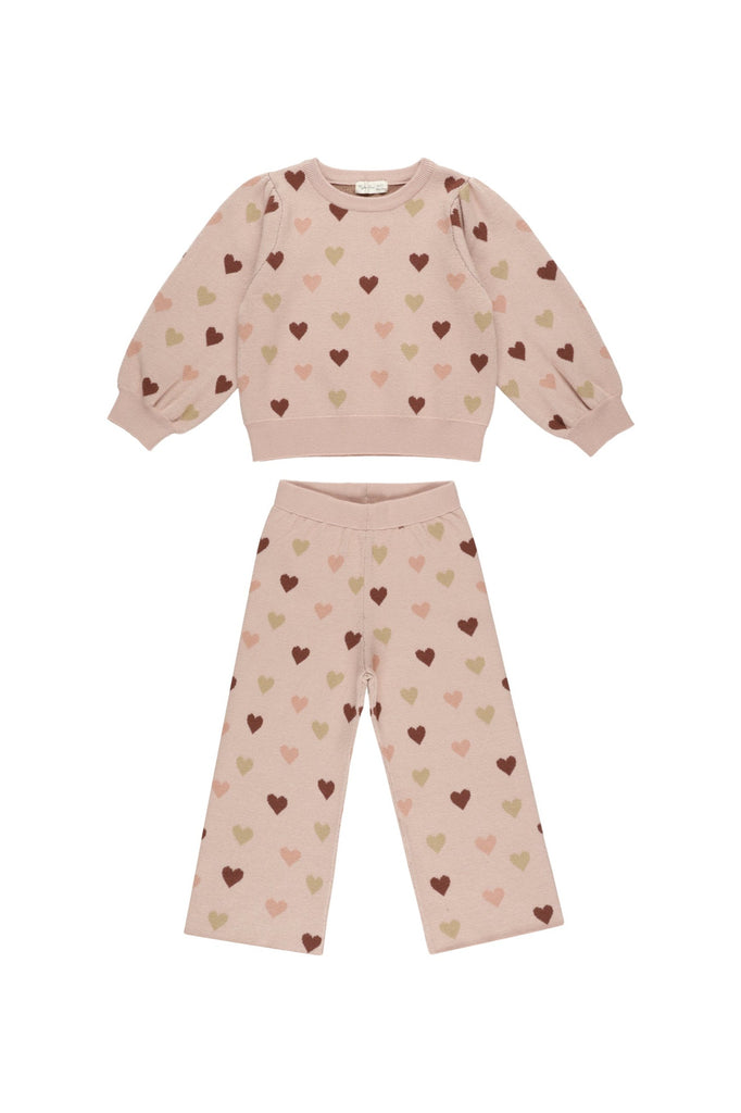 Jacquard Knit Set | Hearts Blush