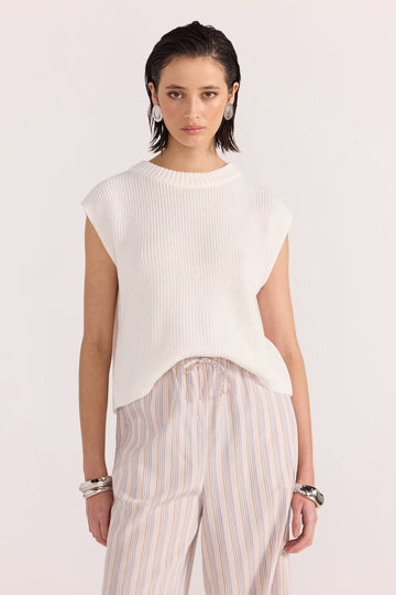 Petra Knit Top | White