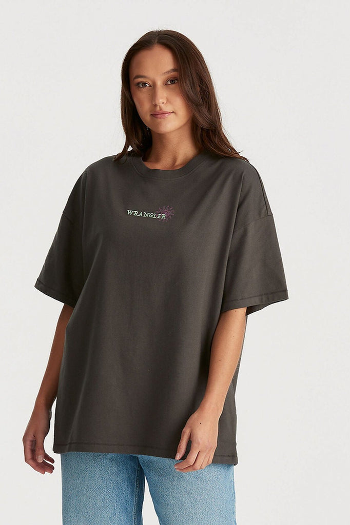 Spiralling Boxy Slouch Tee | Slate