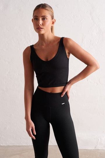 Ribbed Seamless Bralette | Black