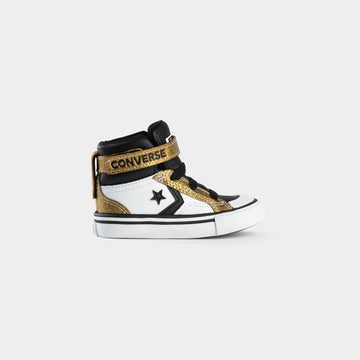 Toddler Pro Blaze Strap Hi | White/Black/Gold