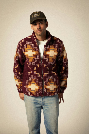 Arctic Fleece Mock Neck Jkt| Lt Cabernet