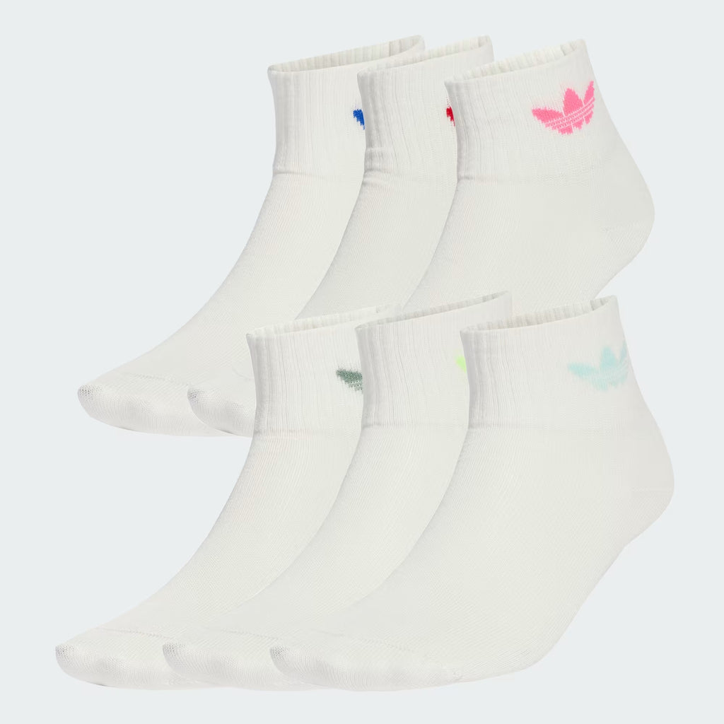 Kids 6PK Ankle Socks | Pink/Scarlet/Green/Yellow
