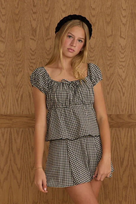 Rachel Skirt| Black Gingham