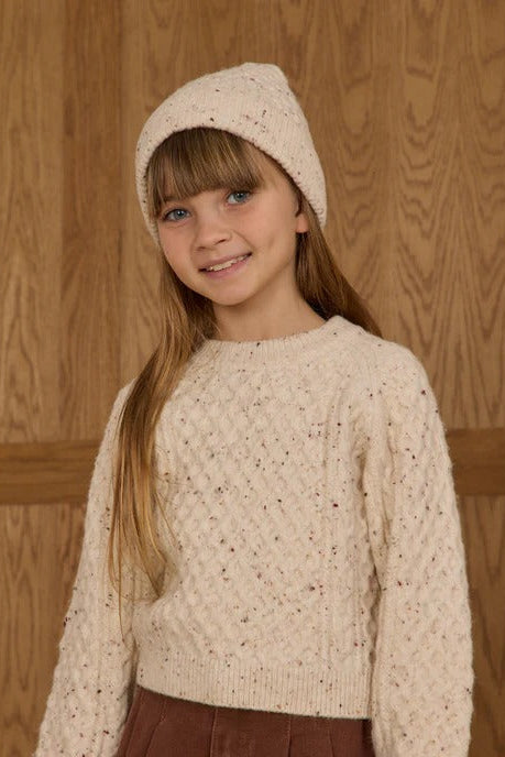 Cable Knit Sweater| Natural Speckled