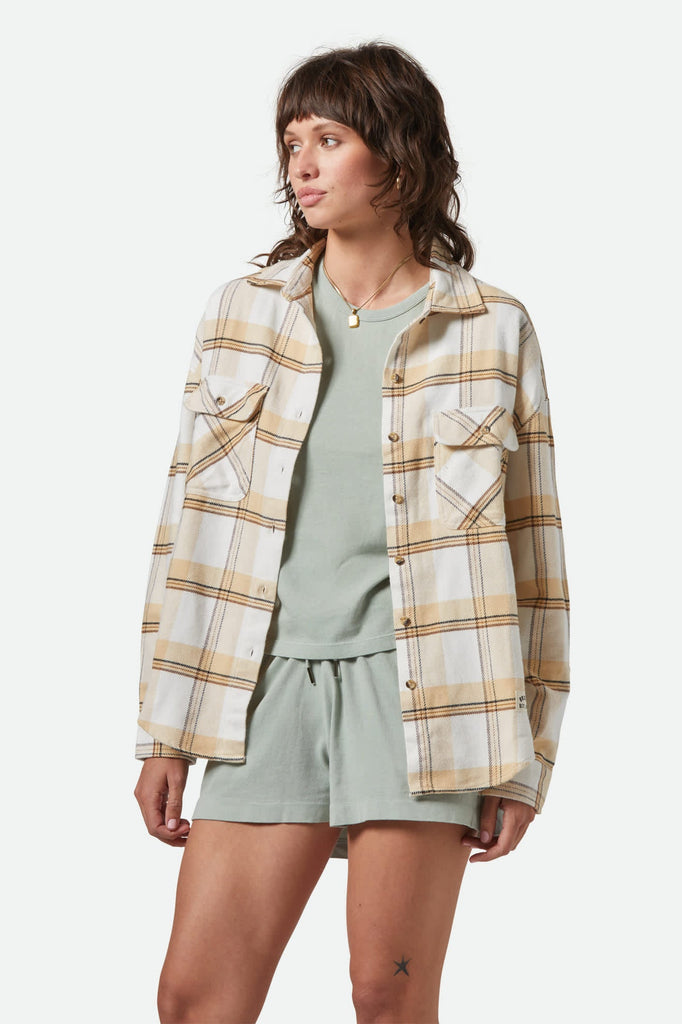 Womens  Bowery Classic Flannel | Off White/Semolina/Washed Copper