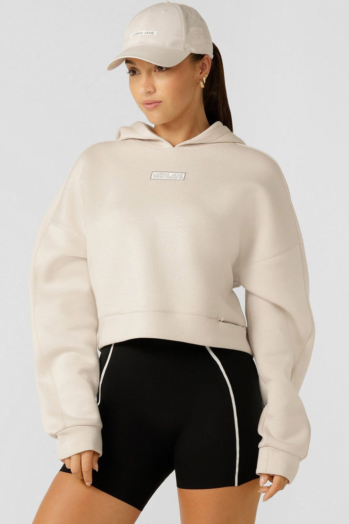 All Hours Secret Pocket Cropped Hoodie | Ivory