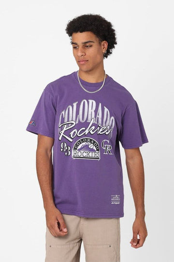 Rockies Script Arch Tee | Faded Purple