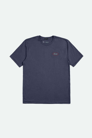 Parsons SS Tailored T-Shirt | Washed Navy/Grey/Brick