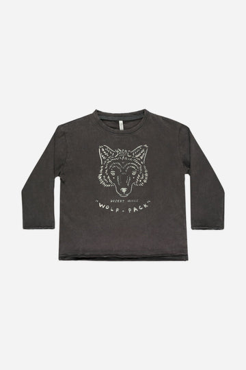 Raw Edge LS Tee | Wolf/Black