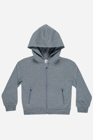 Zip-Up tech Hoodie | Heathered Indigo