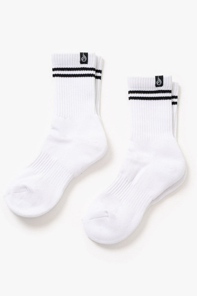 Stripe Crew Socks | White